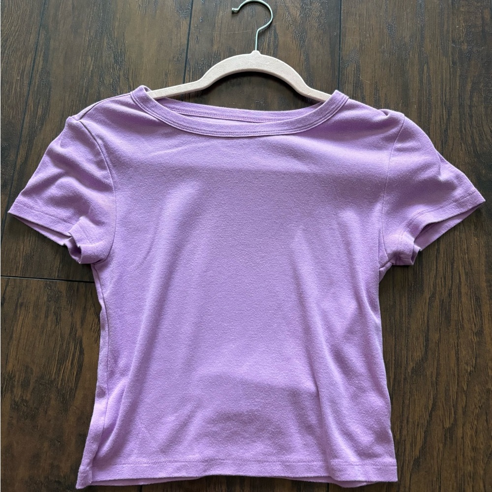 American Eagle Outfitters Light Purple Short Sleeve Tee